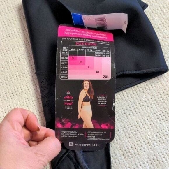 Maidenform Cool Comforts Firm Shapes Black Sz. XL Thong - Picture 4 of 4